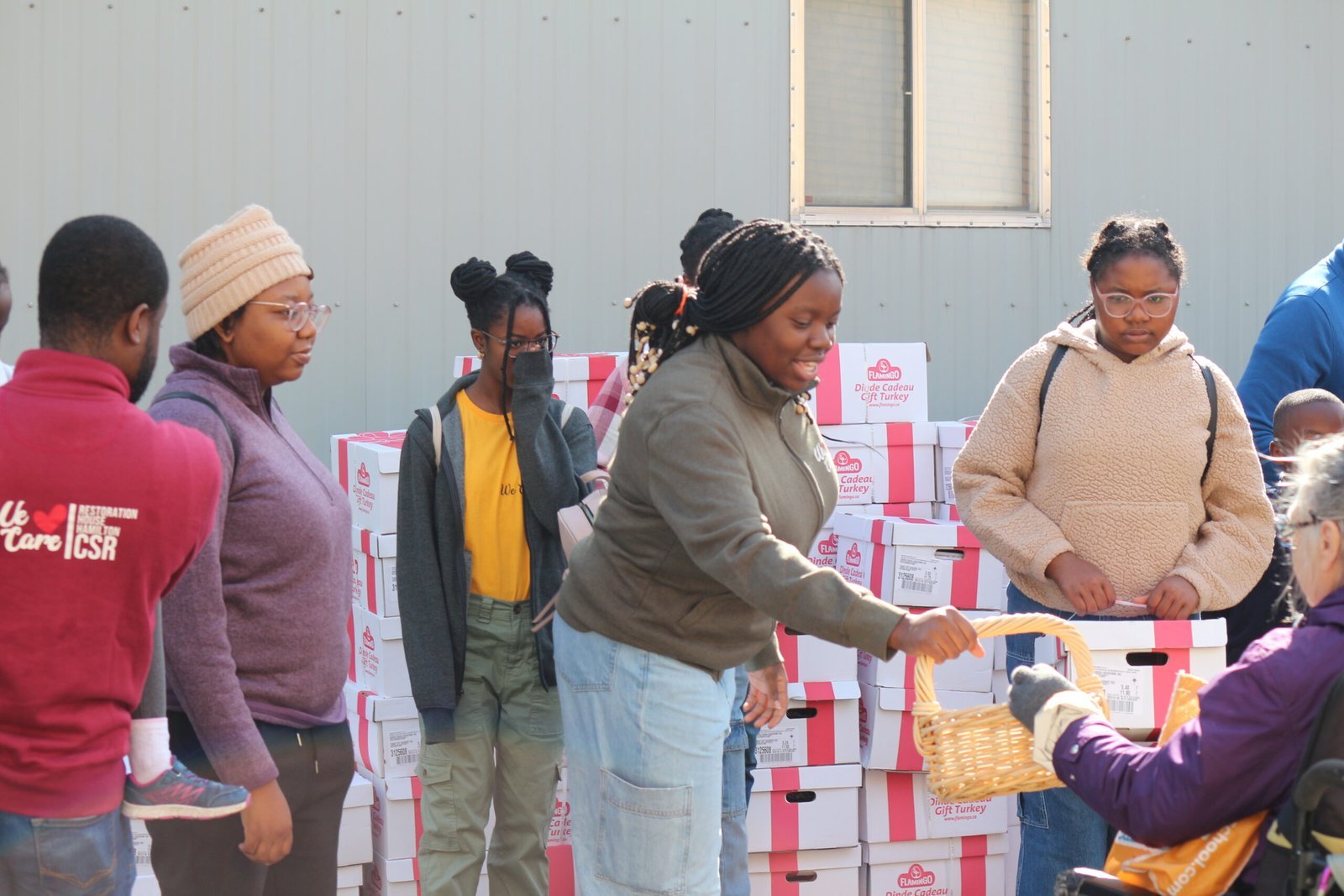 Volunteers Preparing Food Packages in Hamilton